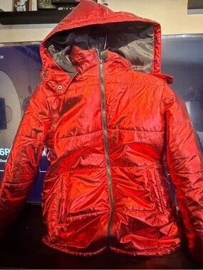 Forever 21 Red Gloss Quilted Jacket